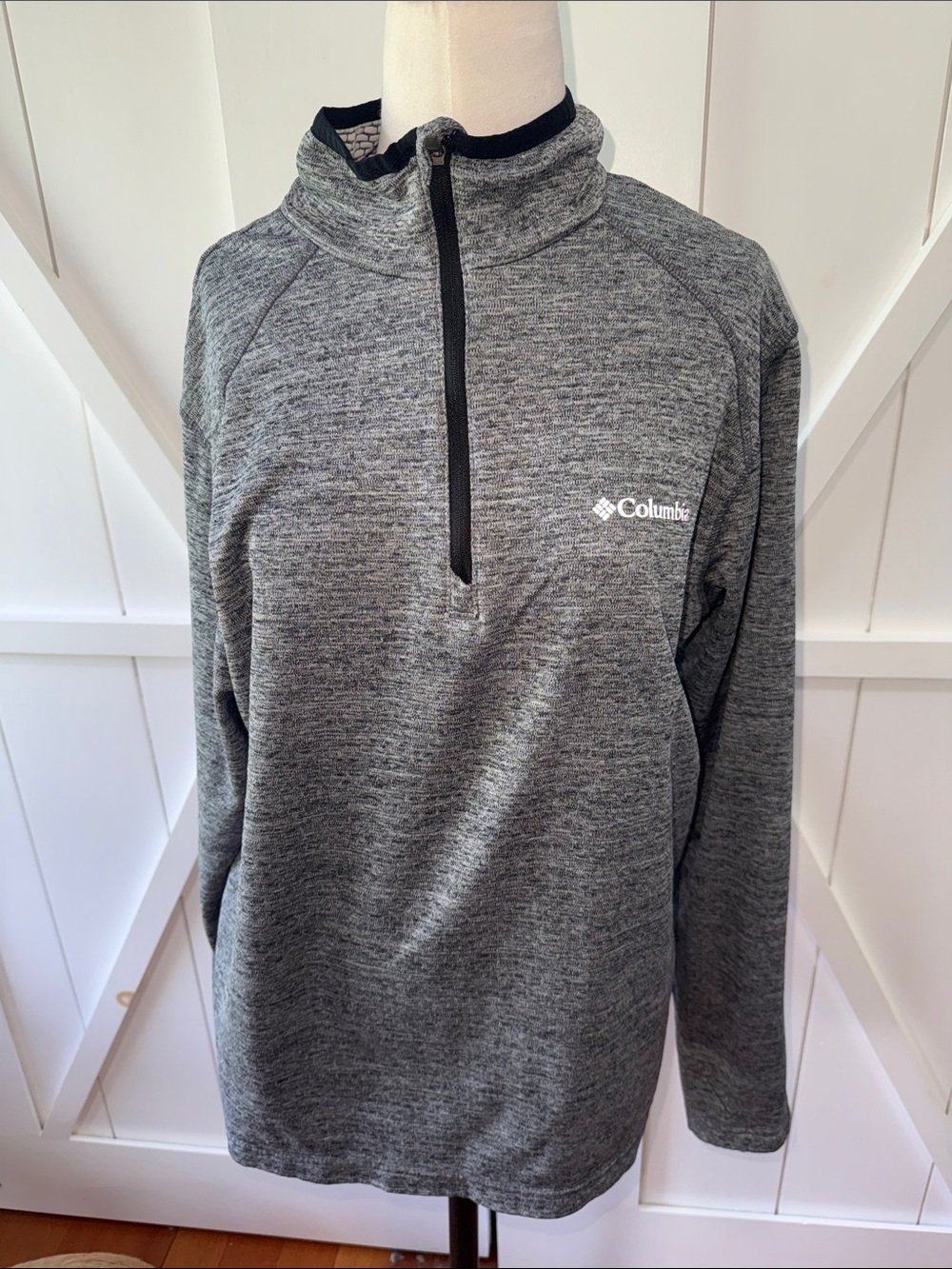 Columbia Men's Heather Gray Quarter-Zip Fleece Pullover